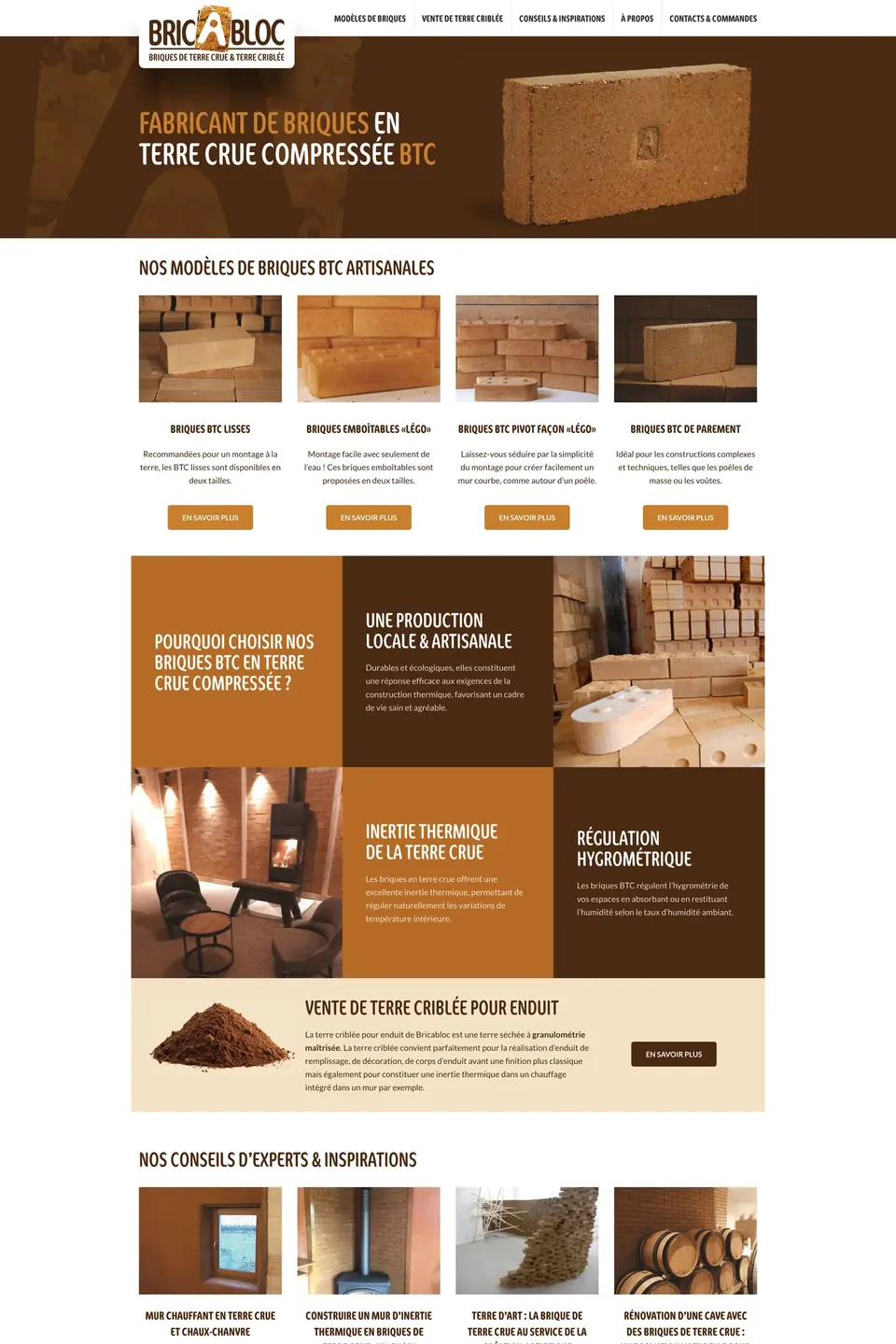 Page d’accueil du site Bricabloc