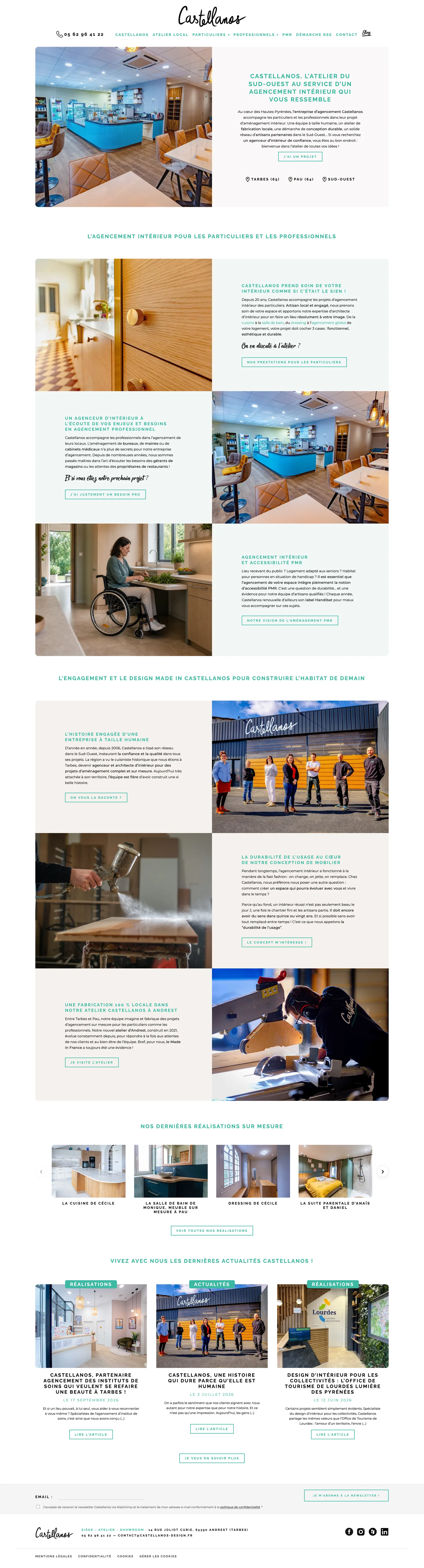 Page d’accueil du site Castellanos Design