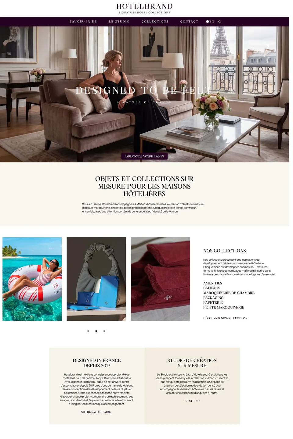Page d’accueil du site Hotelbrand