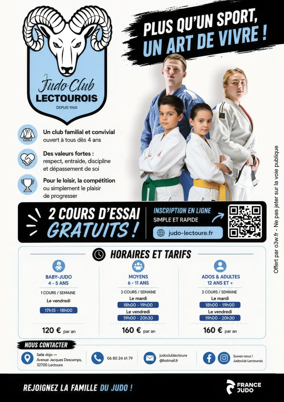 Flyer 2026 du Judo Club Lectourois