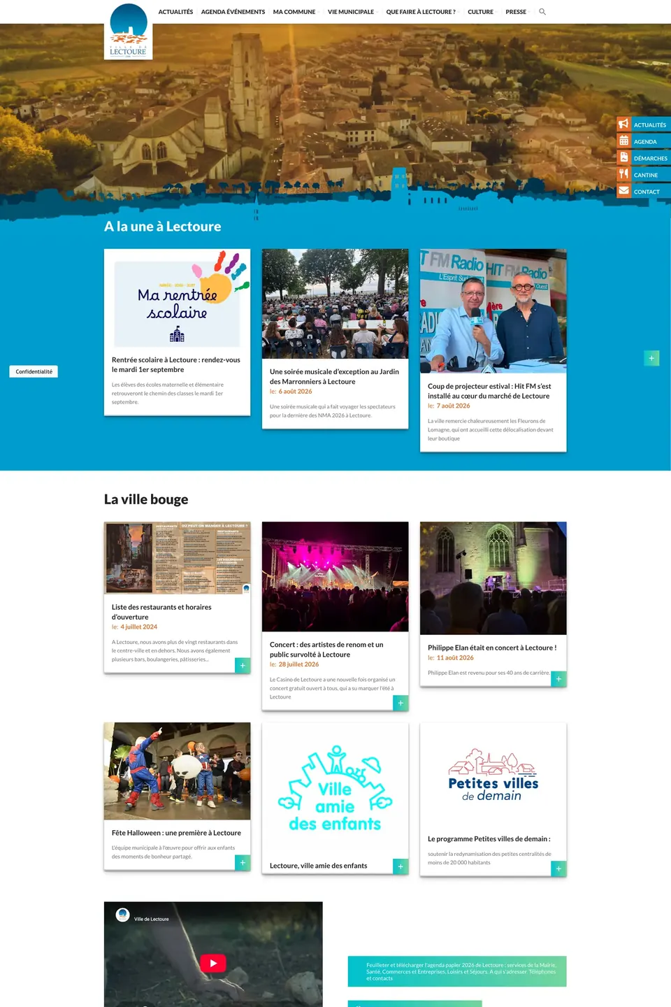 Page d’accueil du site de la ville de Lectoure
