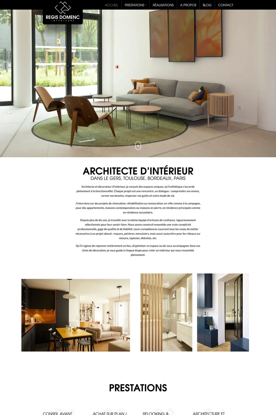 Page d’accueil du site Régis Domenc