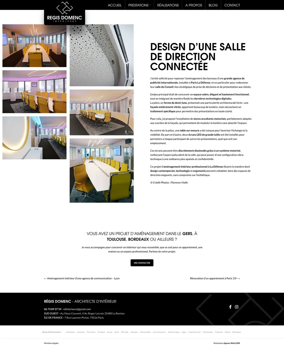 Étude de cas d’une salle de direction sur le site Régis Domenc