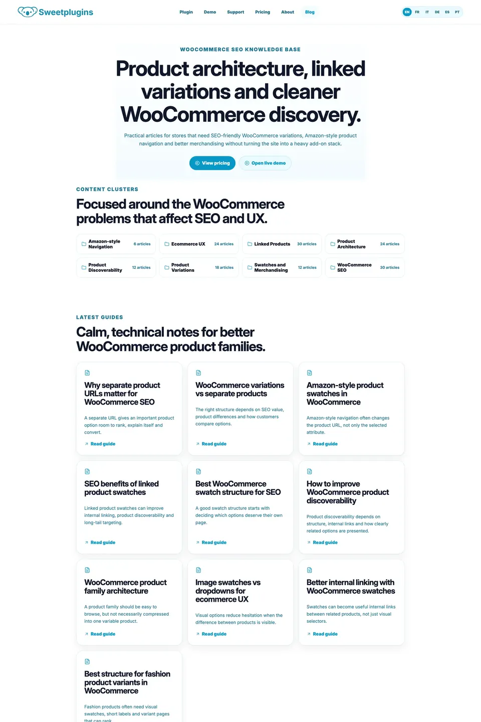 Guides WooCommerce et SEO de Sweet Plugins