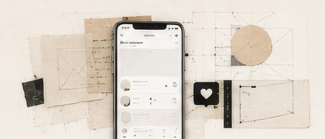 Collage smartphone et réseaux sociaux — ce que la présence en ligne demande vraiment